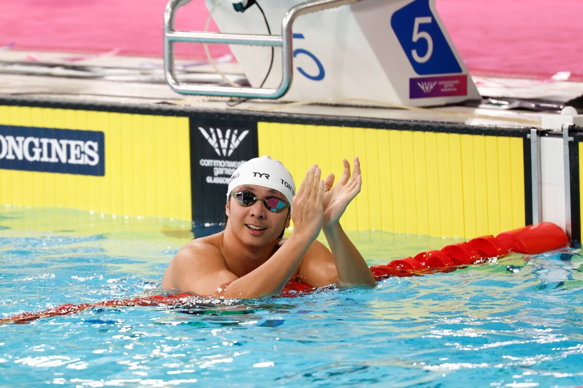 Singapore swimmer competing at the Commonwealth Games 2026 aquatics centre in Glasgow