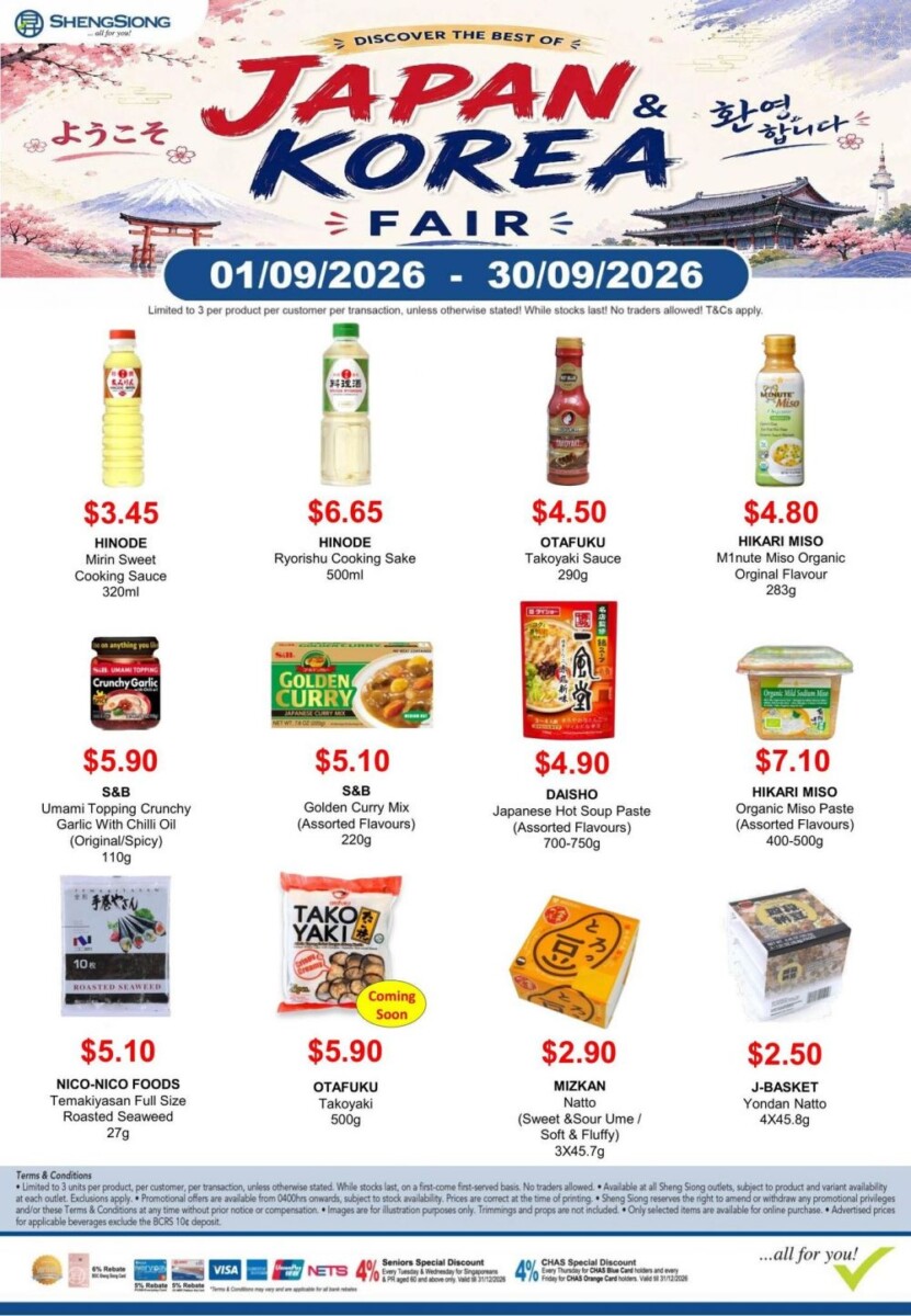 Sheng Siong Japan and Korea Fair September 2026 flyer with pantry prices
