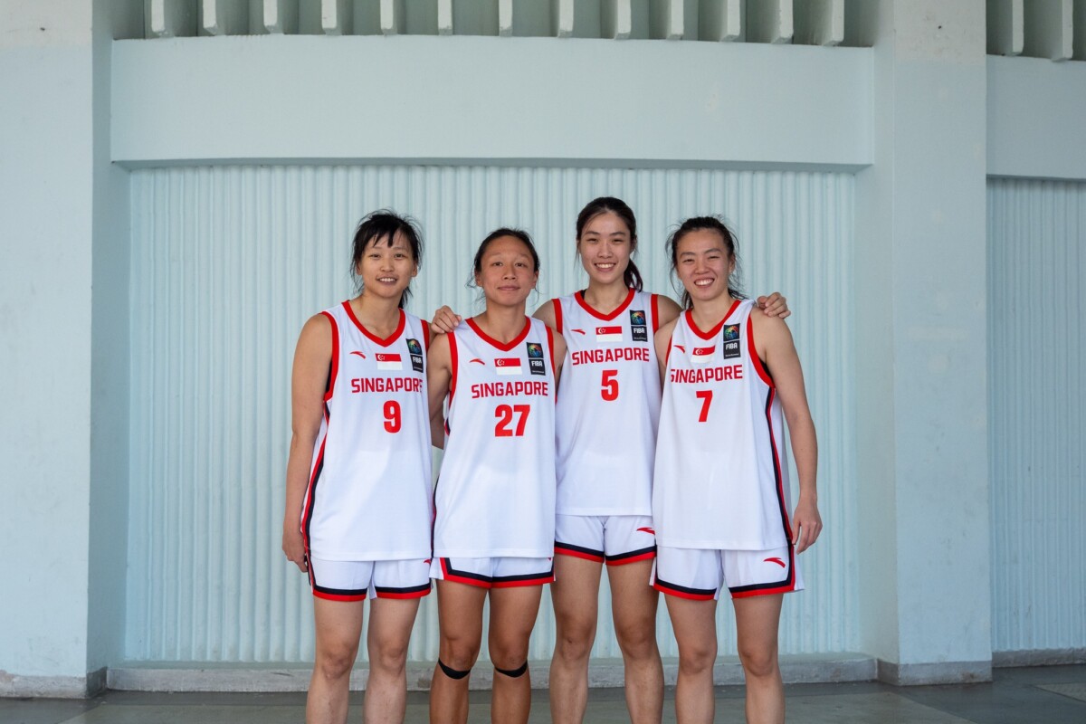 Singapore 3x3 basketball team competing at an international tournament in 2026