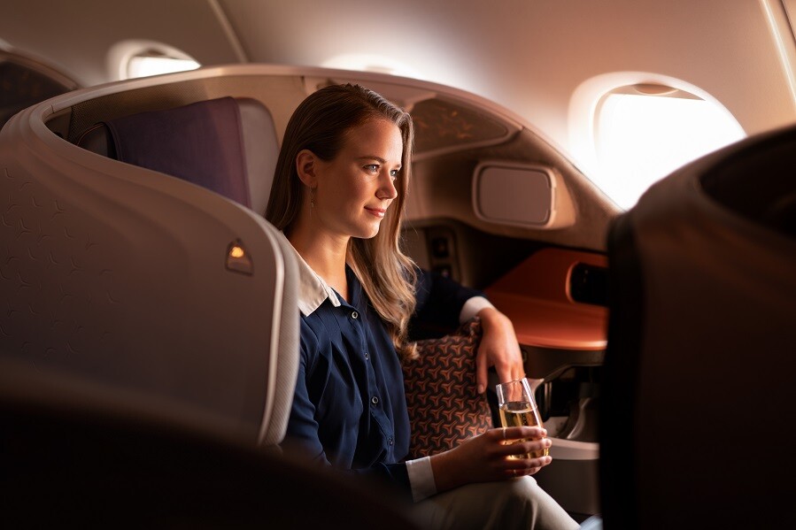 Singapore Airlines Business Class seat, with promo fares from S$898 return to Kuala Lumpur