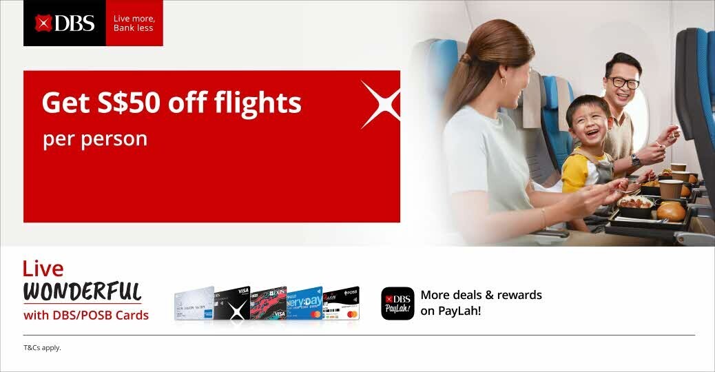 Promotional artwork for Singapore Airlines DBS POSB card offer