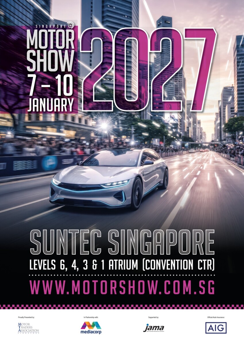 Singapore Motorshow 2027 key visual for the 20th edition at Suntec Singapore, 7 to 10 January