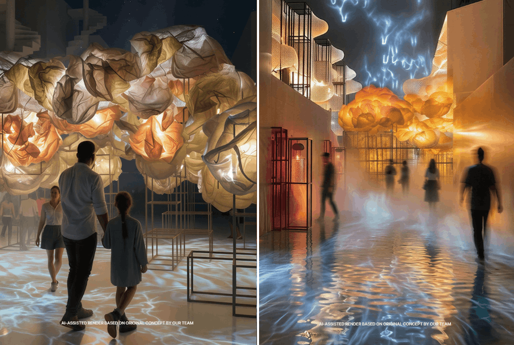 Stormy Straits light sculpture at Singapore Night Festival 2026, Bugis Street Art Lane