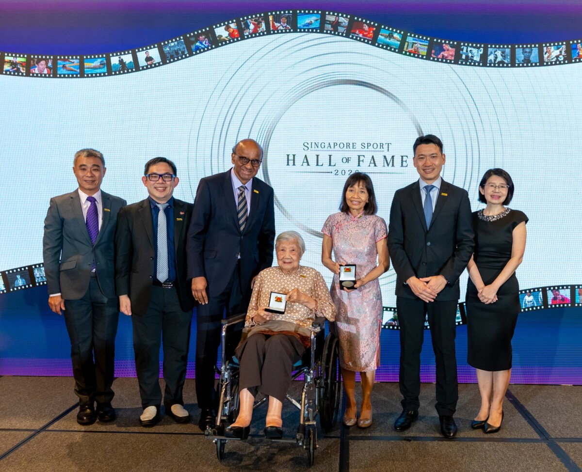 Group photo at Singapore Sport Hall of Fame induction ceremony 2026 at Asian Civilisations Museum