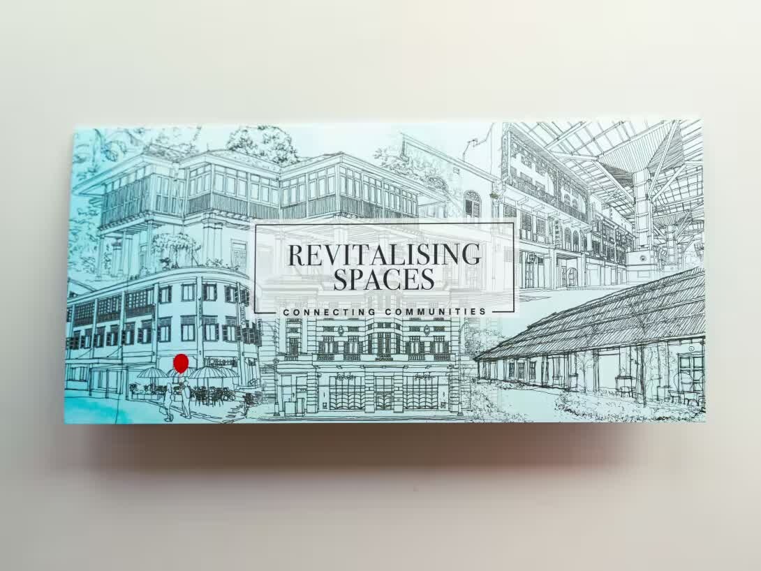 Cover of the SLA25 Revitalising Spaces Connecting Communities stamp presentation pack