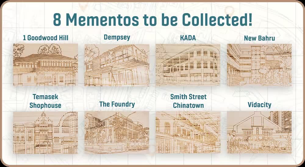 Eight limited-edition SLA25 wooden postcard and magnet memento designs