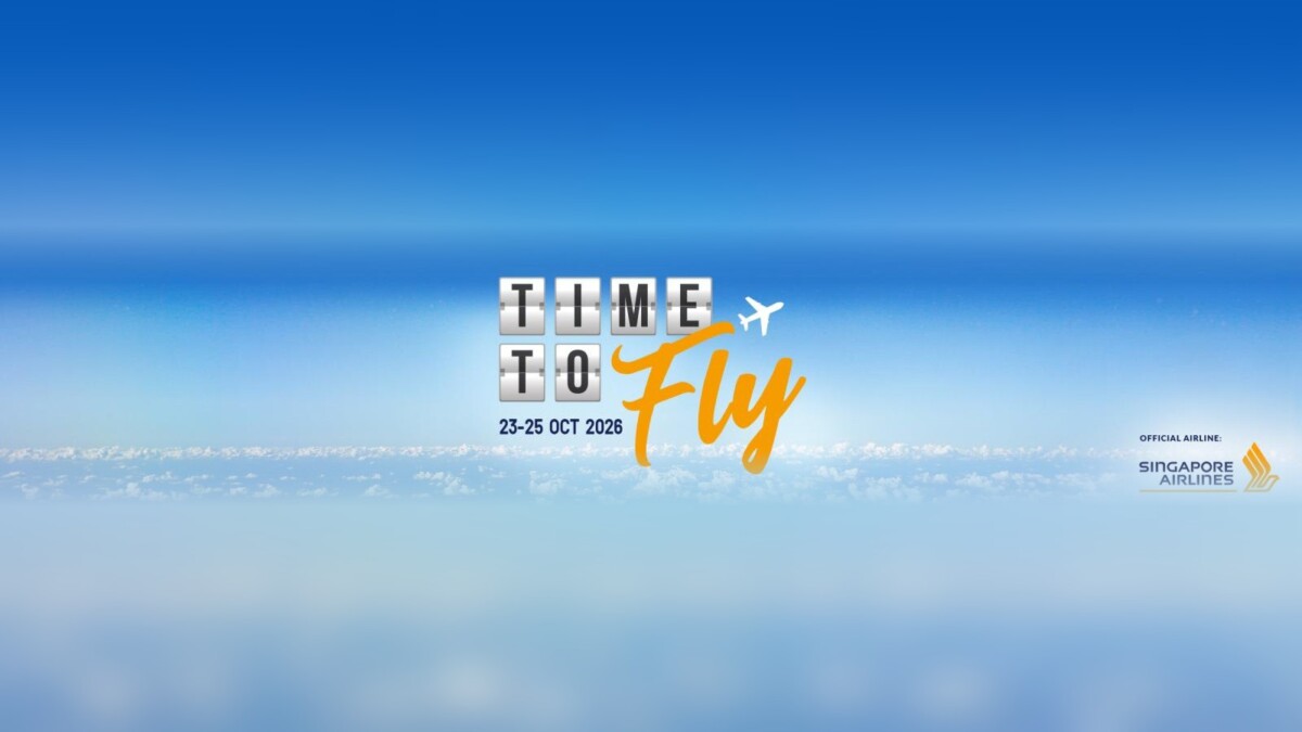 Singapore Airlines Time To Fly fair promotional graphic for 23 to 25 October 2026