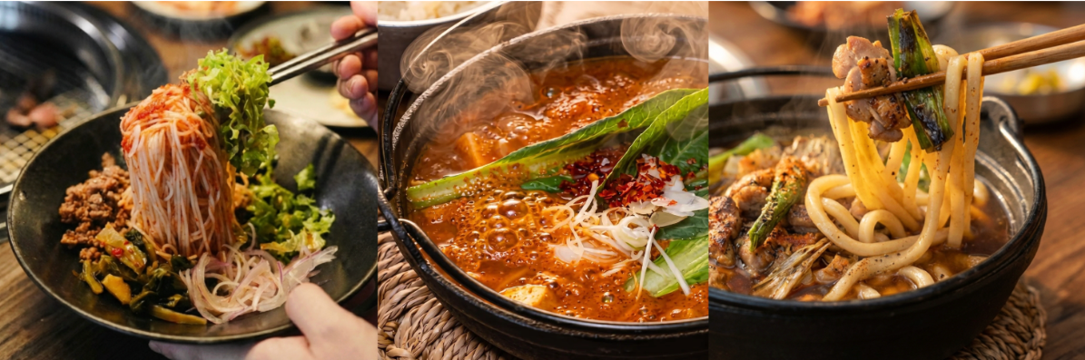 Song Gye Ok bibim noodles and dinner dishes
