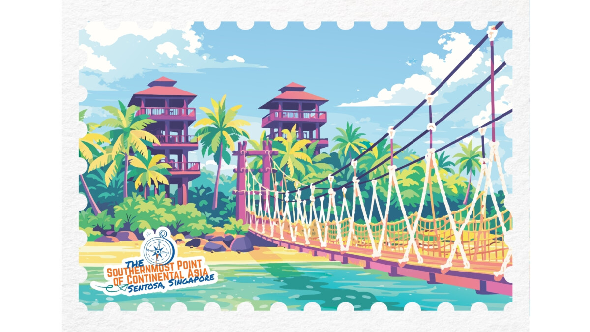 Southernmost Point Posting Box postcard visual