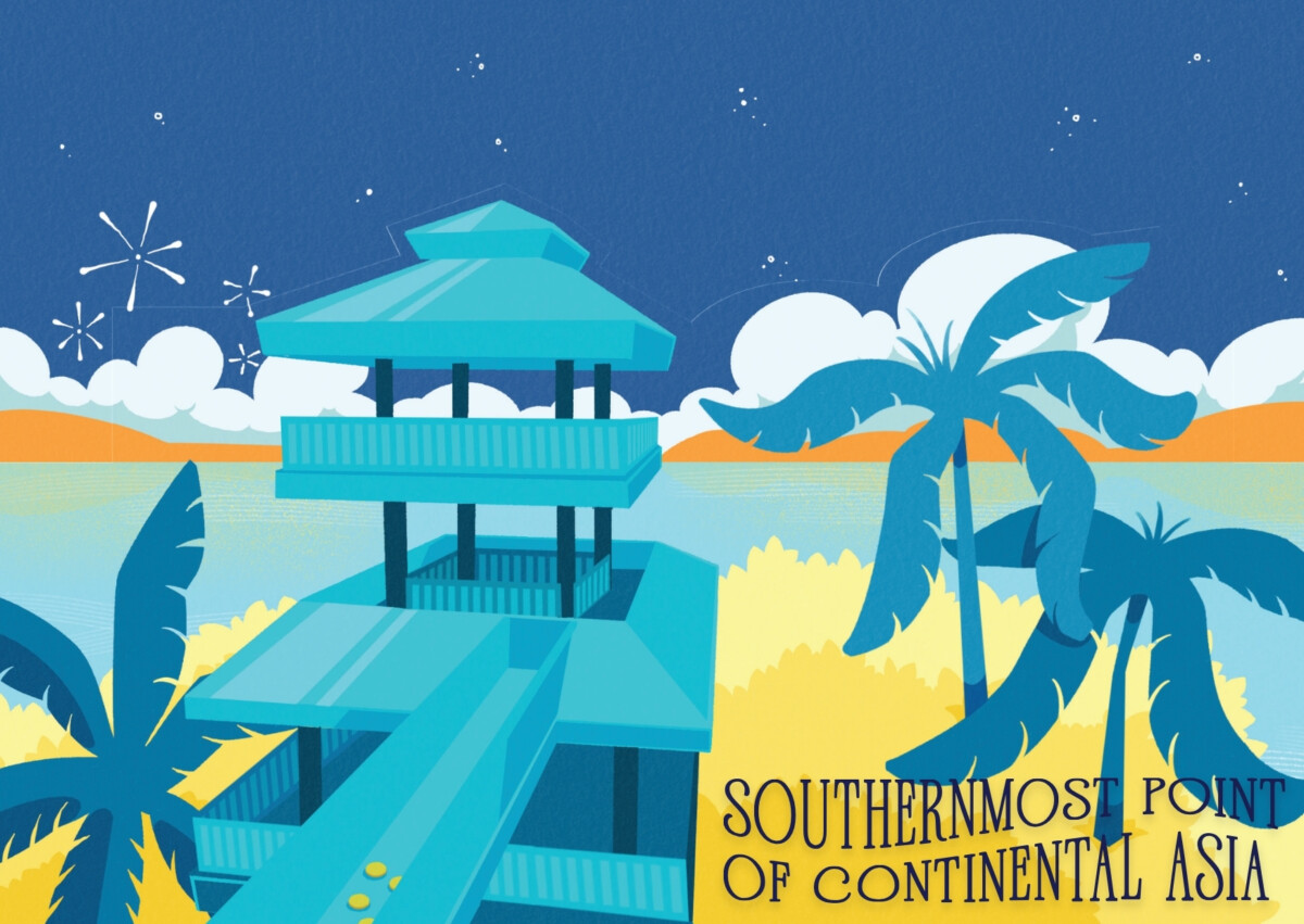 Blue Southernmost Point postcard design