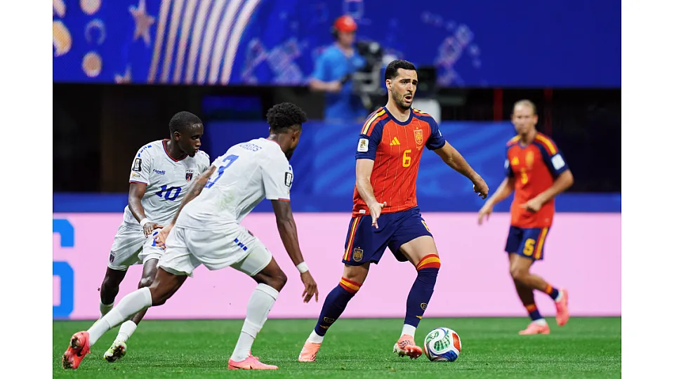 Spain attacking against Cabo Verde goalkeeper Vozinha at FIFA World Cup 2026