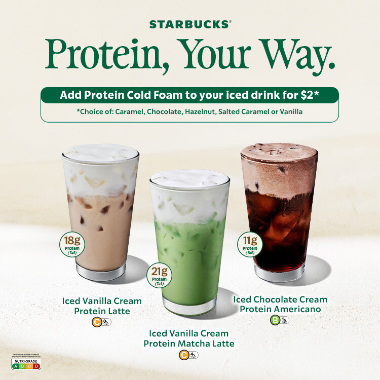Starbucks Protein Cold Foam promotional banner