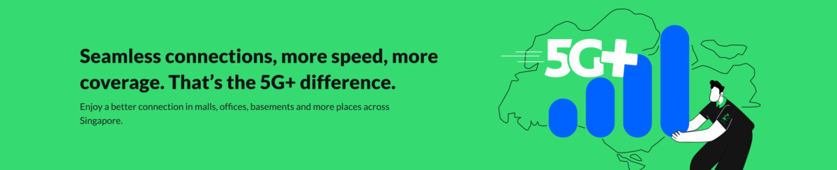 StarHub 5G+ launch banner highlighting more coverage and speed