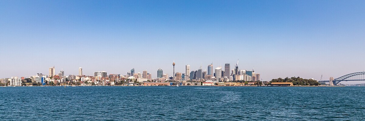 Sydney city skyline, about 50km east of Western Sydney International Airport