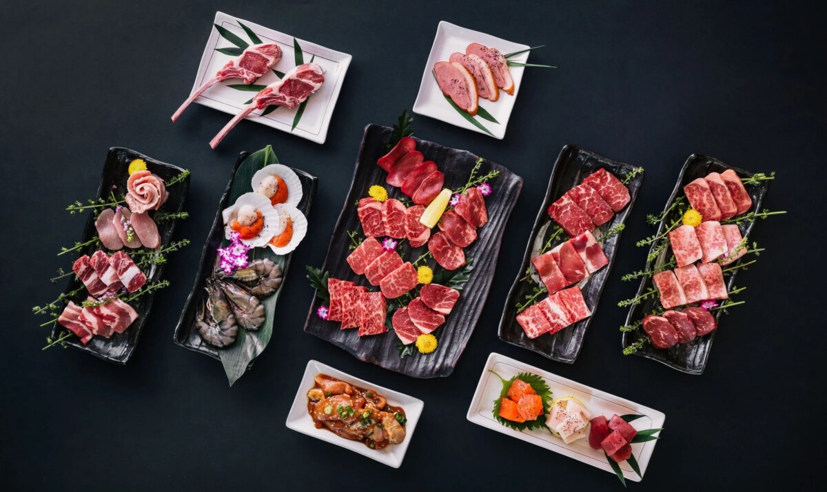 Tajimaya premium wagyu and seafood yakiniku platter