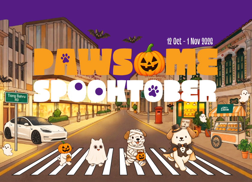 Pawsome Spooktober key visual from Tiong Bahru Plaza