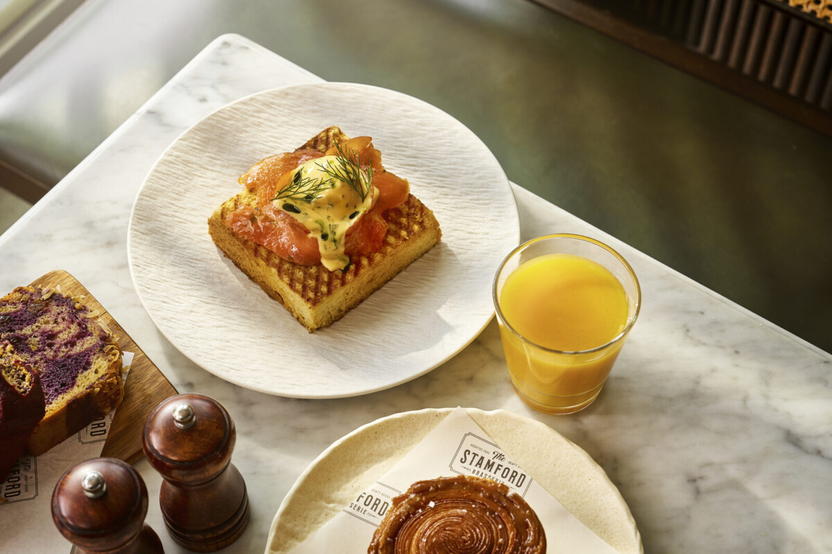Egg au Saumon breakfast dish at The Stamford Brasserie Singapore