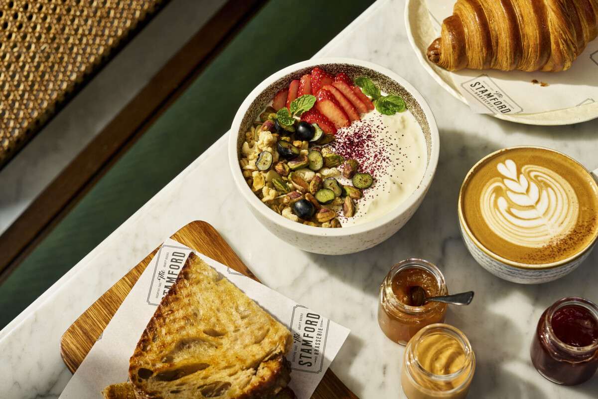 Pistachio and Strawberry Granola Bowl at The Stamford Brasserie Singapore