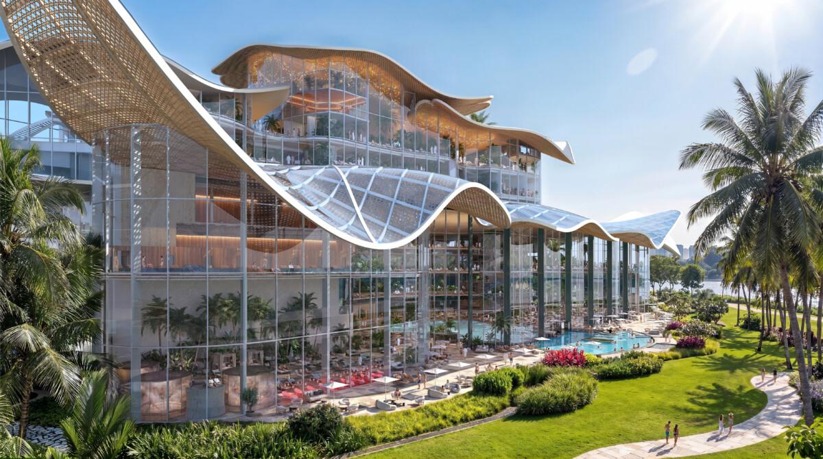 Therme Singapore exterior facade rendering