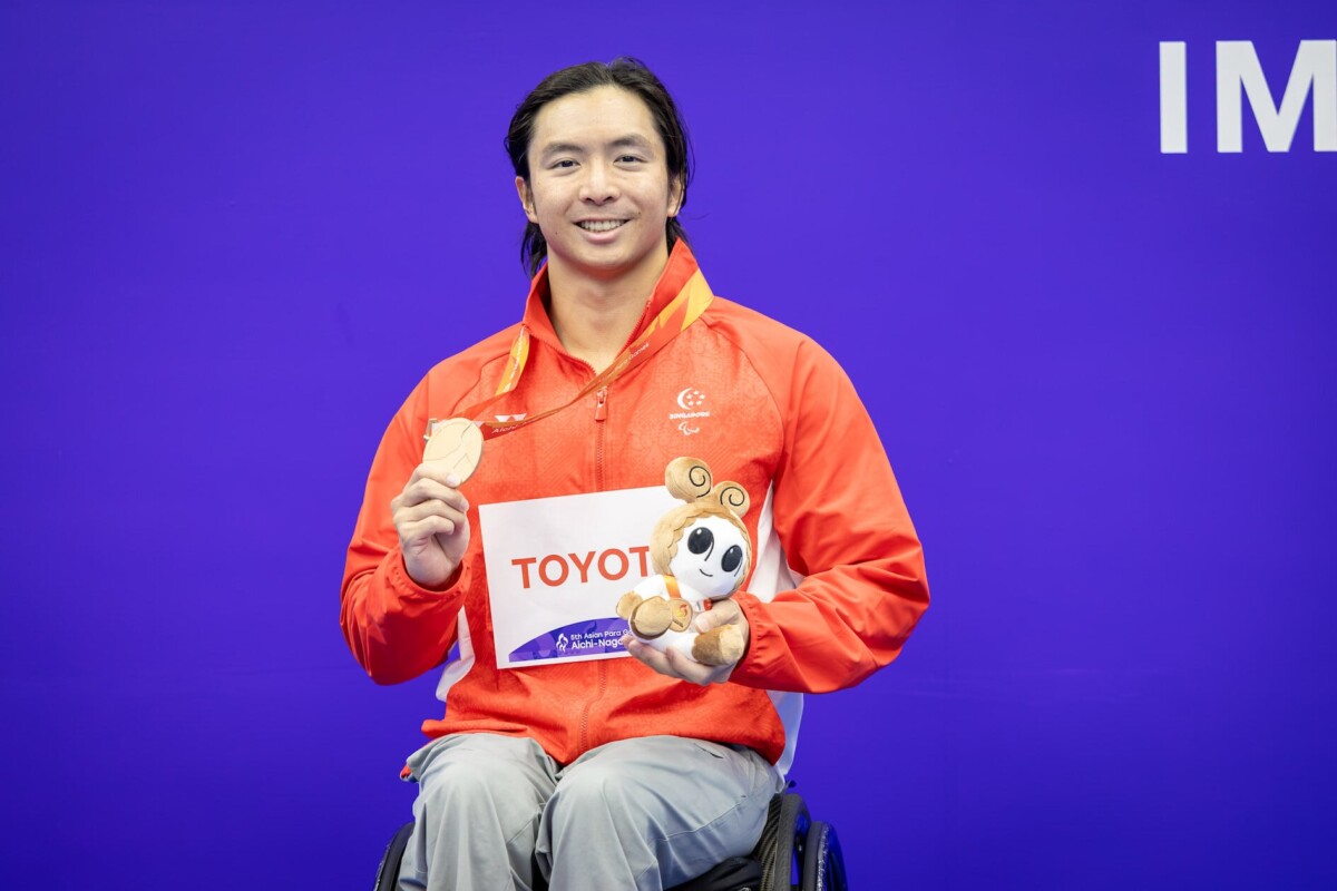 Toh Wei Soong after the men's 50m butterfly S7 at the 2026 Asian Para Games in Nagoya