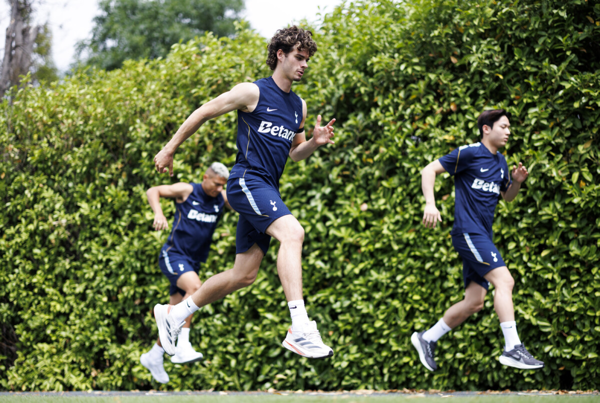 Sandro Tonali in pre-season training at Hotspur Way with Tottenham Hotspur