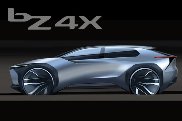 Toyota bZ4X design sketch showing exterior styling