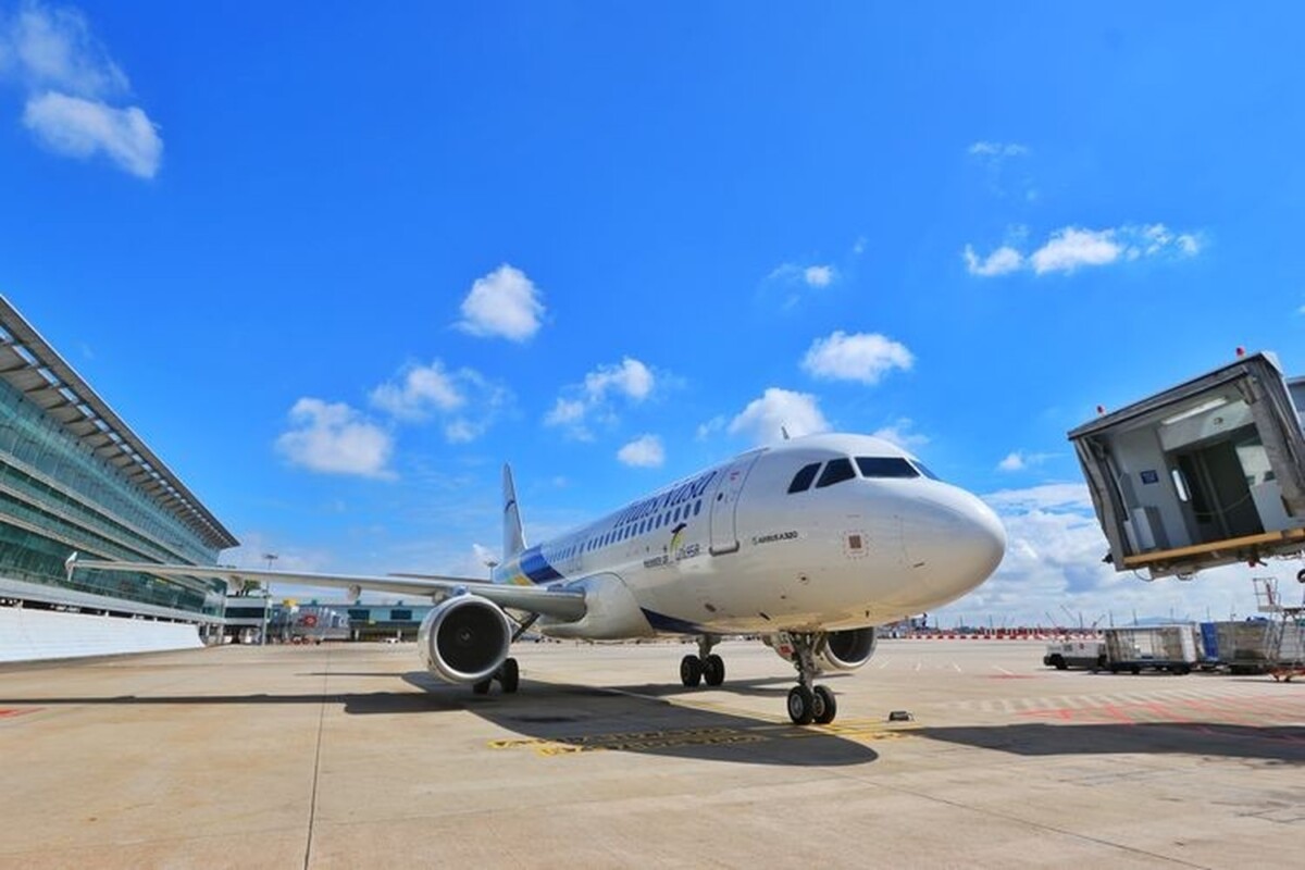 TransNusa Airbus A320 on the tarmac in airline livery