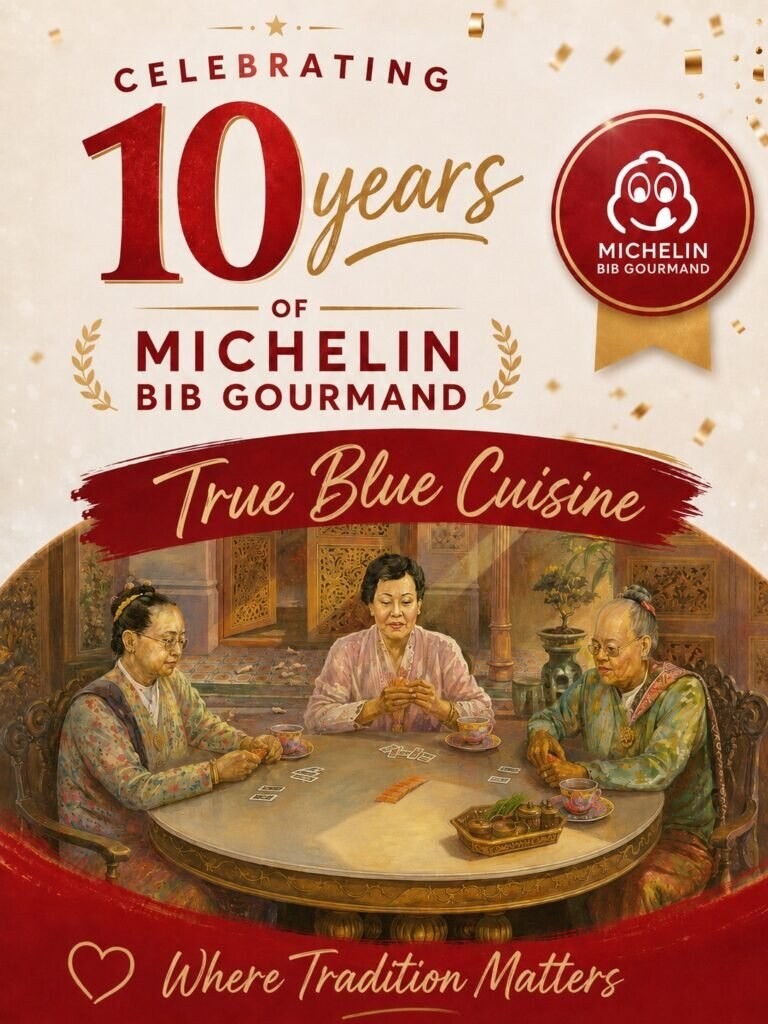 True Blue Cuisine Peranakan restaurant interior on Armenian Street