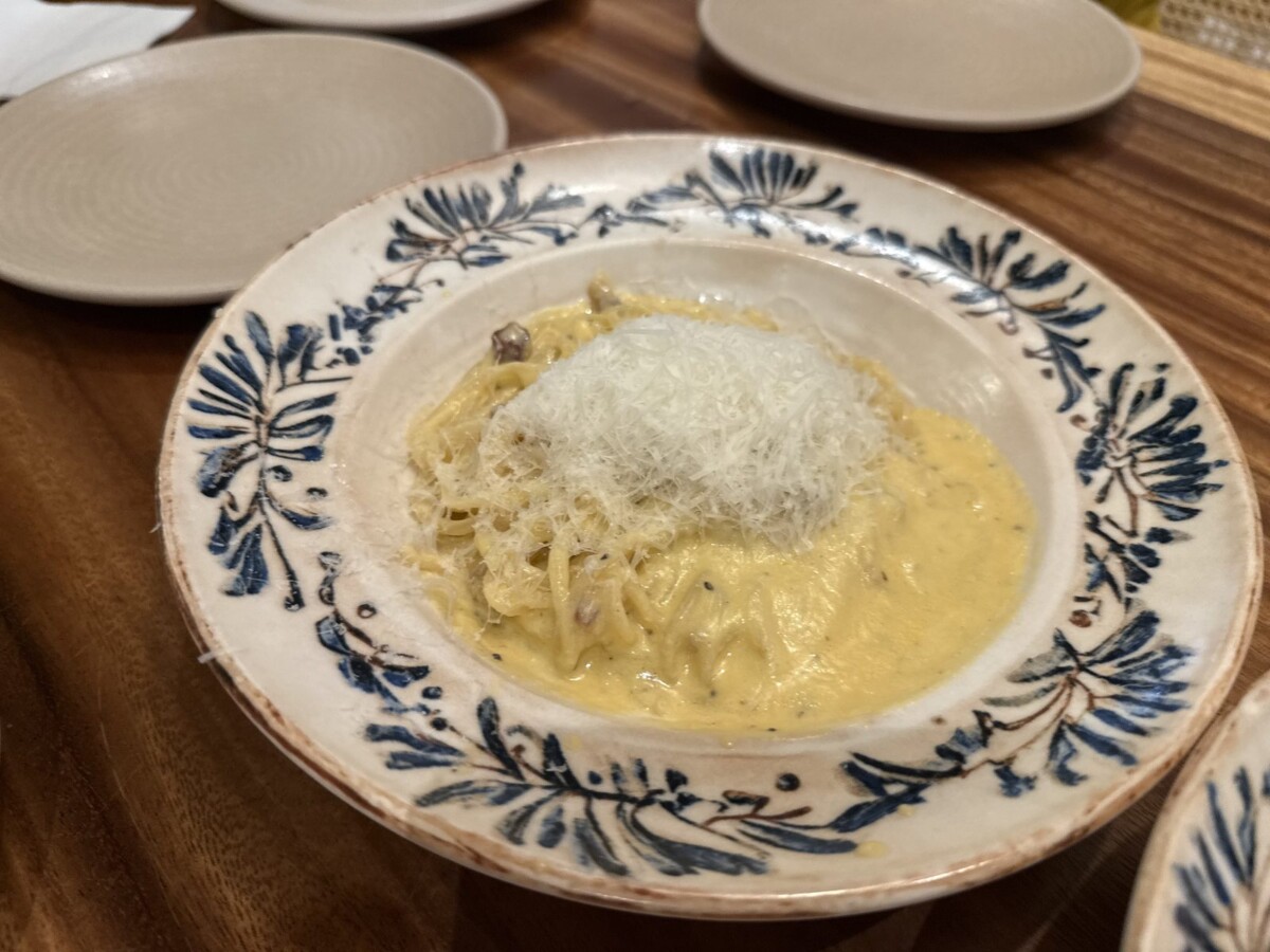 Carbonara pasta with Pecorino Romano at Tutto by Da Paolo Jewel Changi