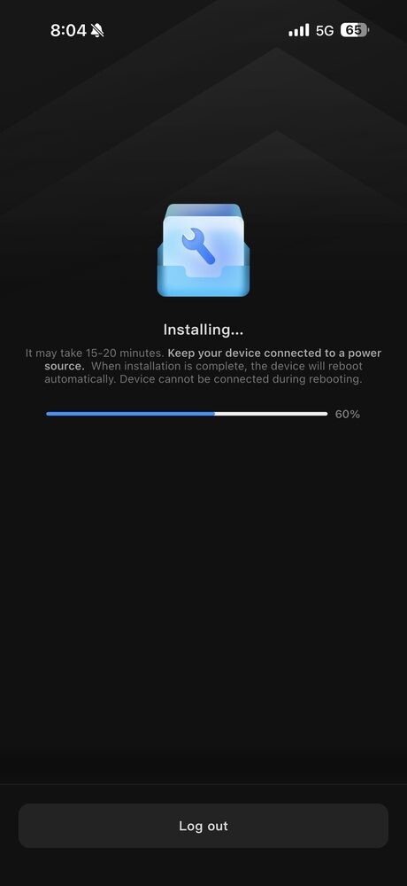 UGOS Pro installation in progress