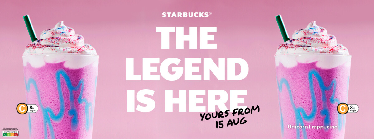 Unicorn Cream Frappuccino Starbucks Singapore banner