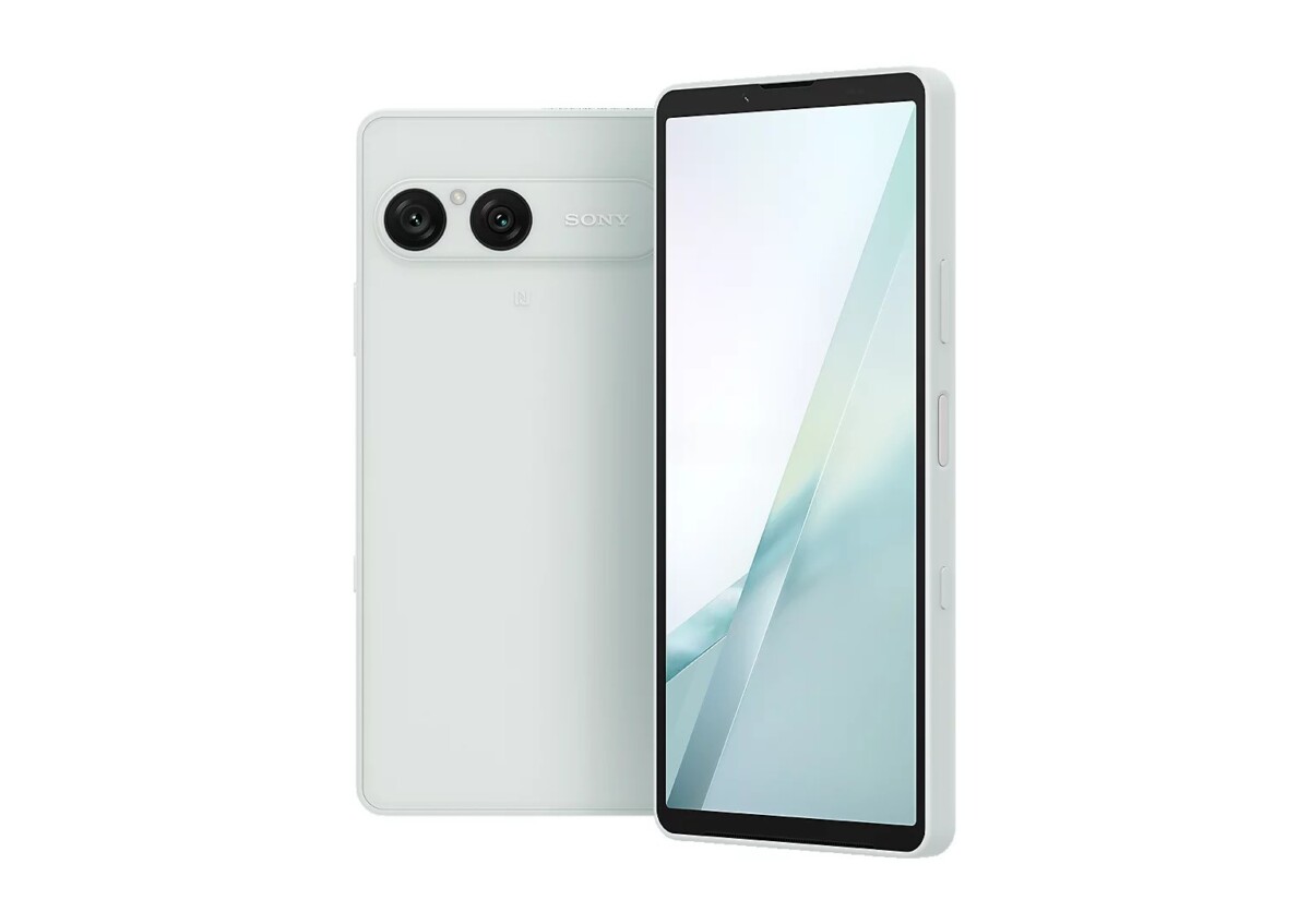 Sony Xperia 10 VIII in Frozen White shown from the rear and the front