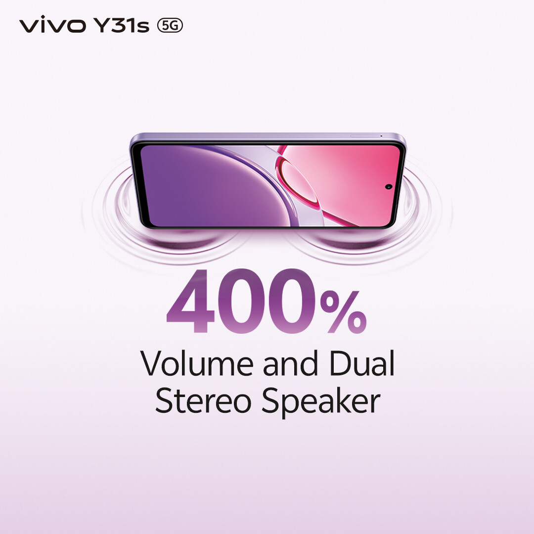 vivo Y31s 5G 400% Volume and Dual Stereo Speaker