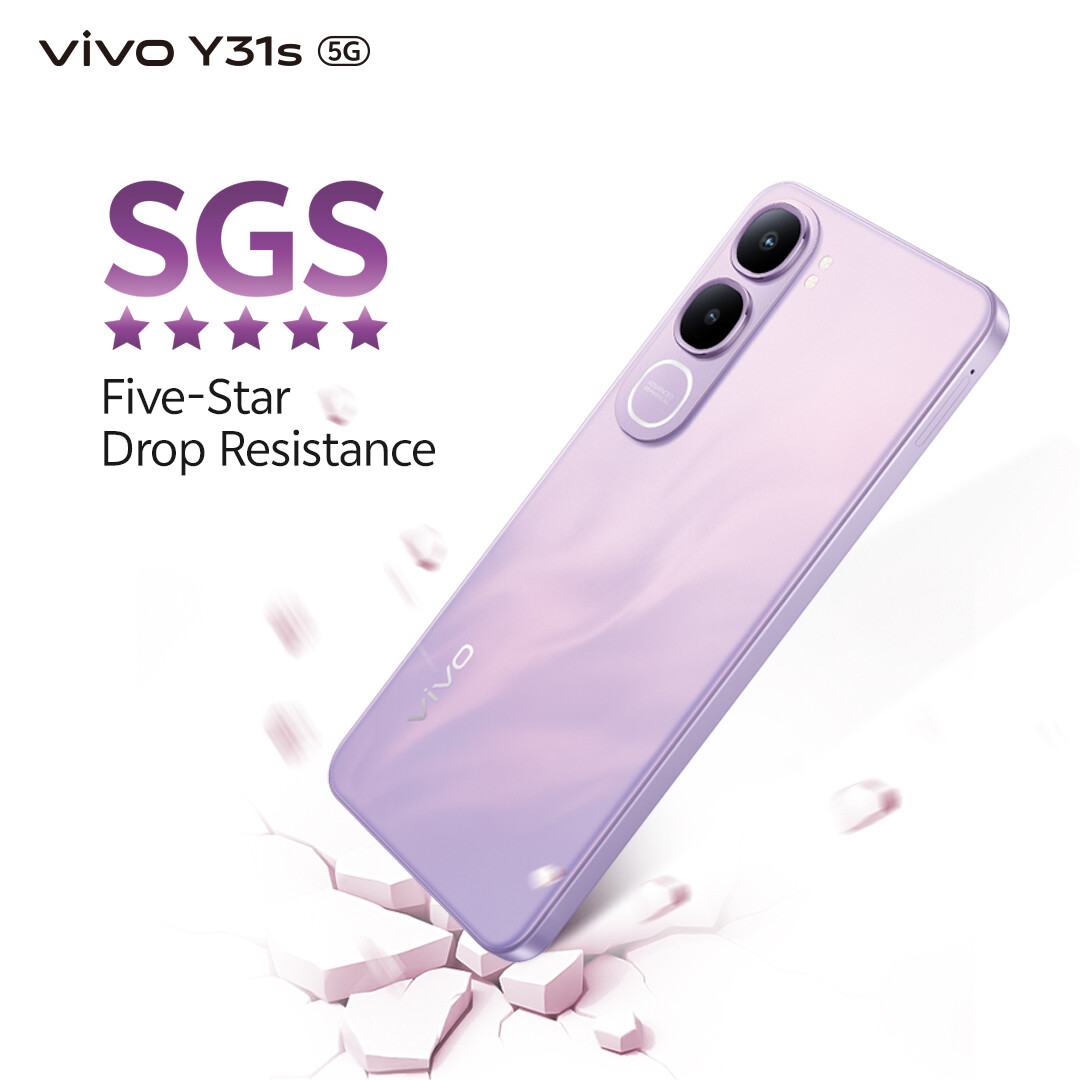vivo Y31s 5G SGS Five-Star Drop Resistance
