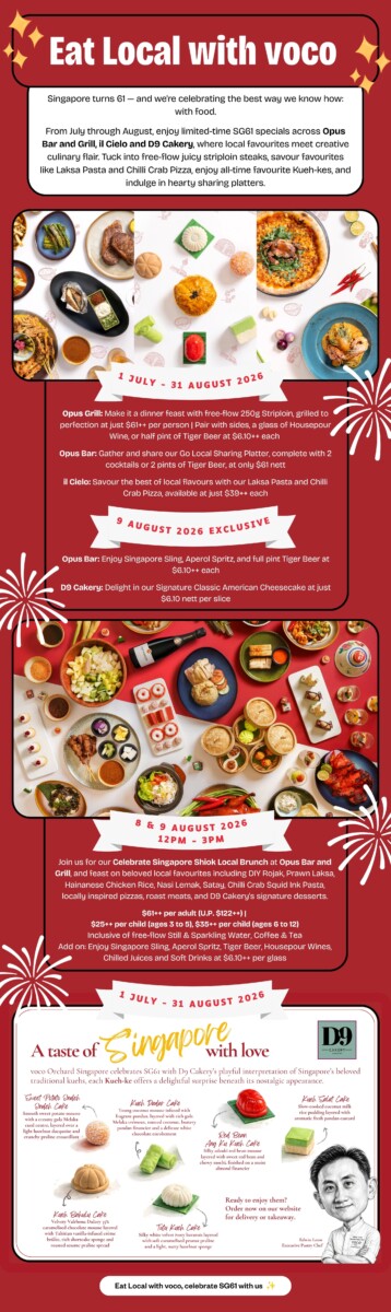 voco Orchard Singapore SG61 dining deals promotional banner