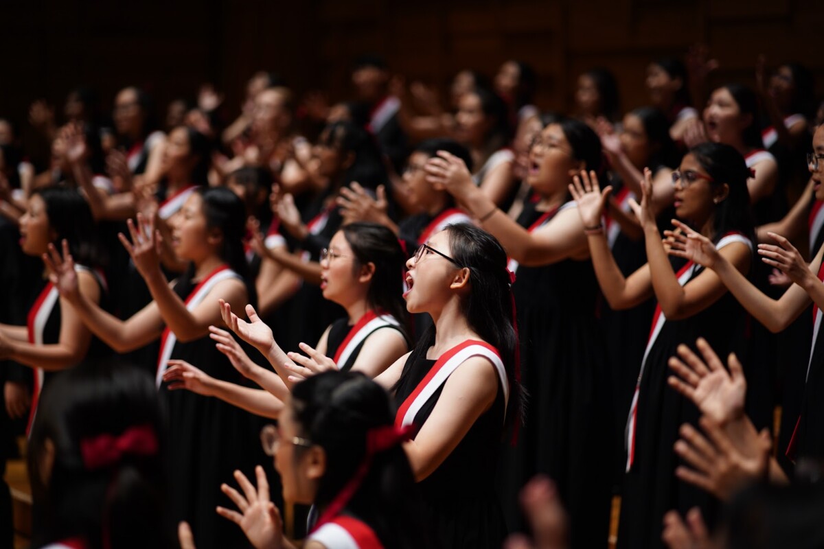 Voices of Singapore choir members in performance