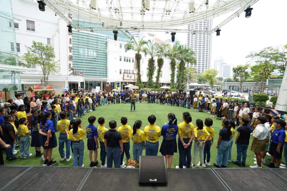 School choirs at the Capitol Singapore outdoor showcase