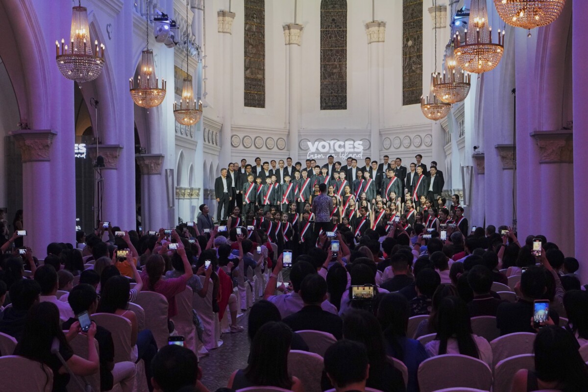 Choir performing at CHIJMES Hall during the Voices of Singapore Festival