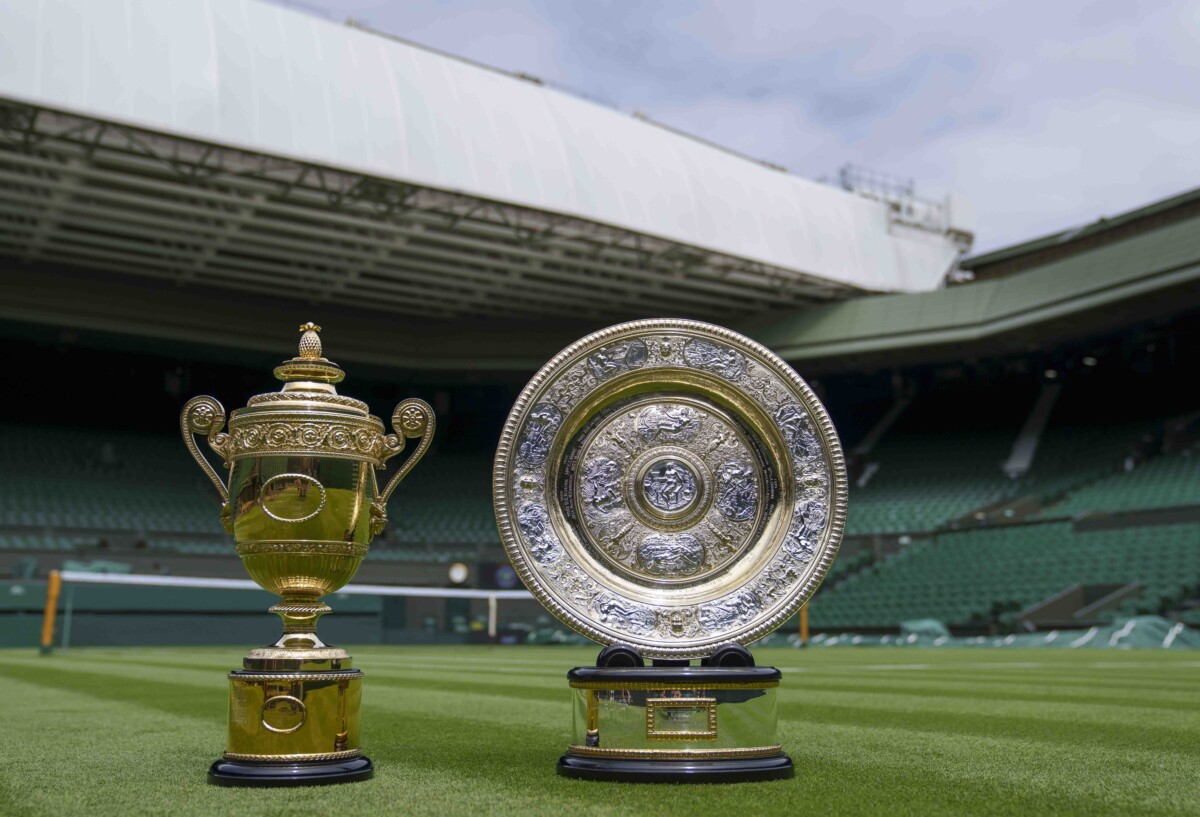 The Wimbledon men's and women's singles trophies