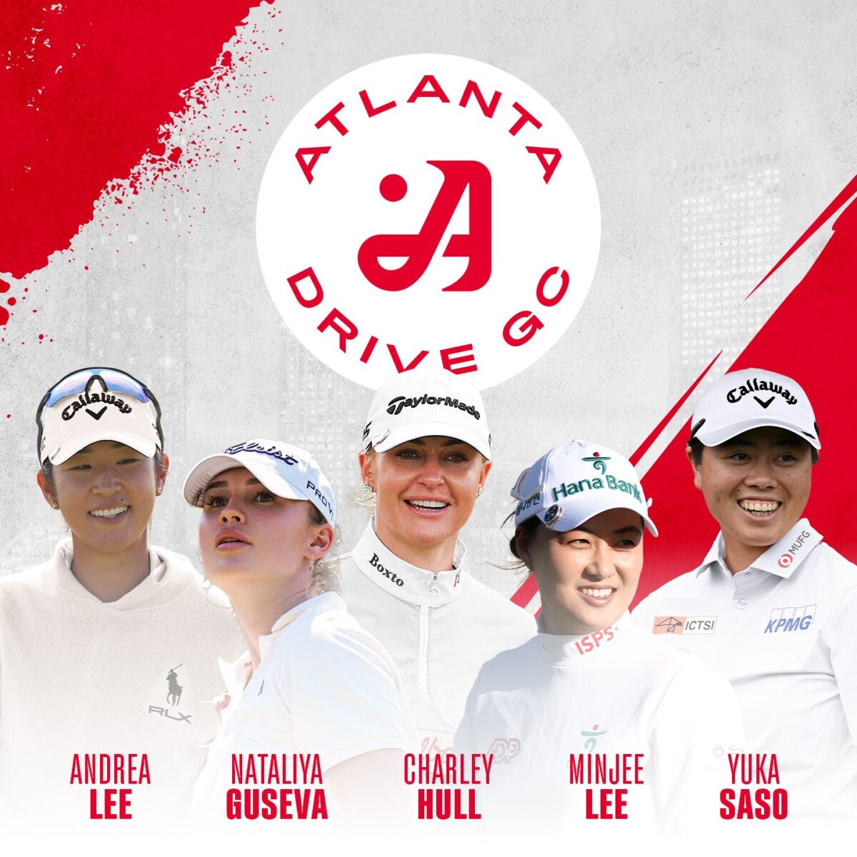 The Atlanta Drive GC roster for the inaugural WTGL season, featuring Yuka Saso