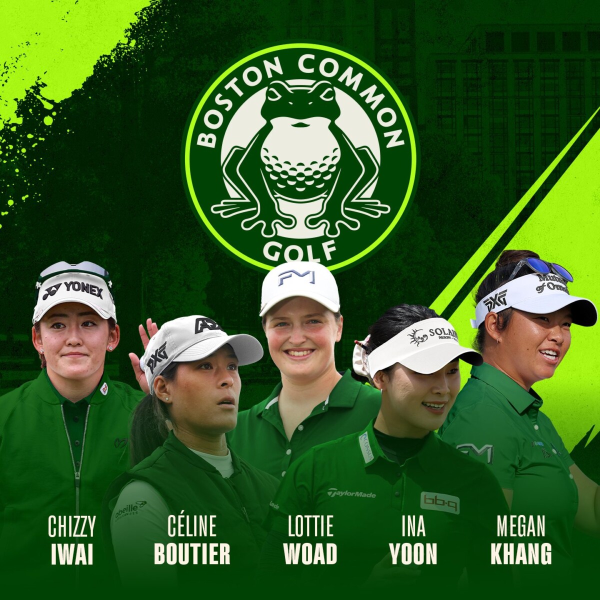 The Boston Common Golf roster, featuring Korea's Ina Yoon and Japan's Chizzy Iwai