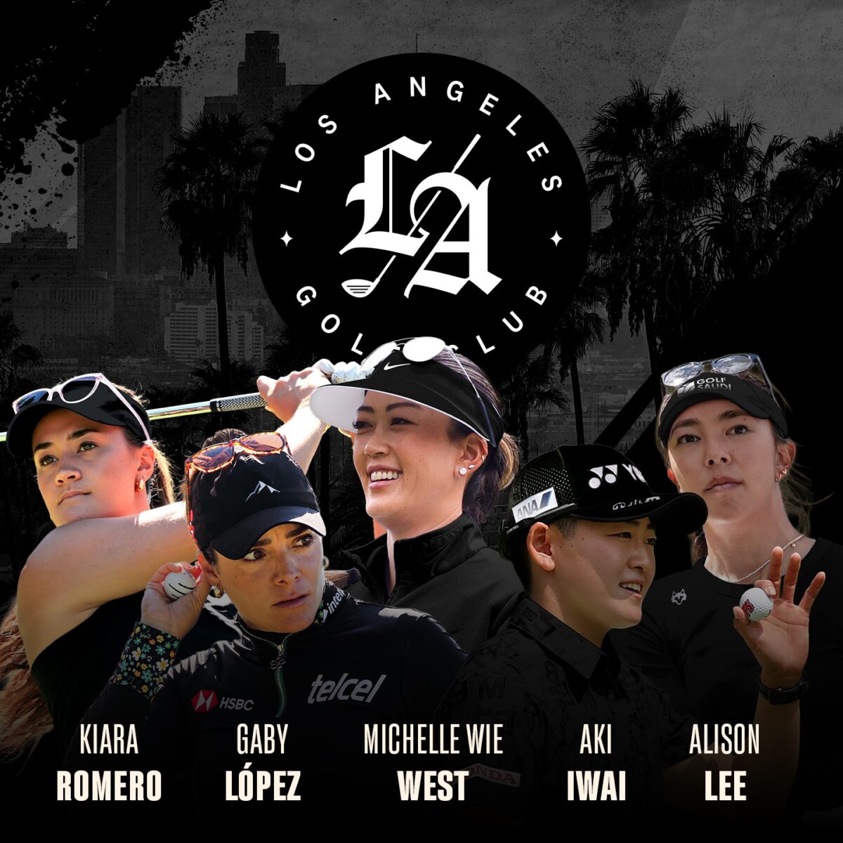 The Los Angeles Golf Club roster, including Japan's Aki Iwai and Michelle Wie West