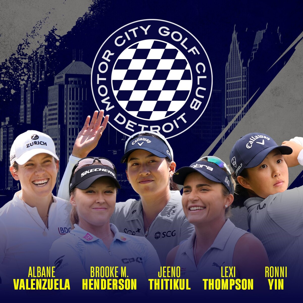 The Motor City Golf Club roster, including world No
