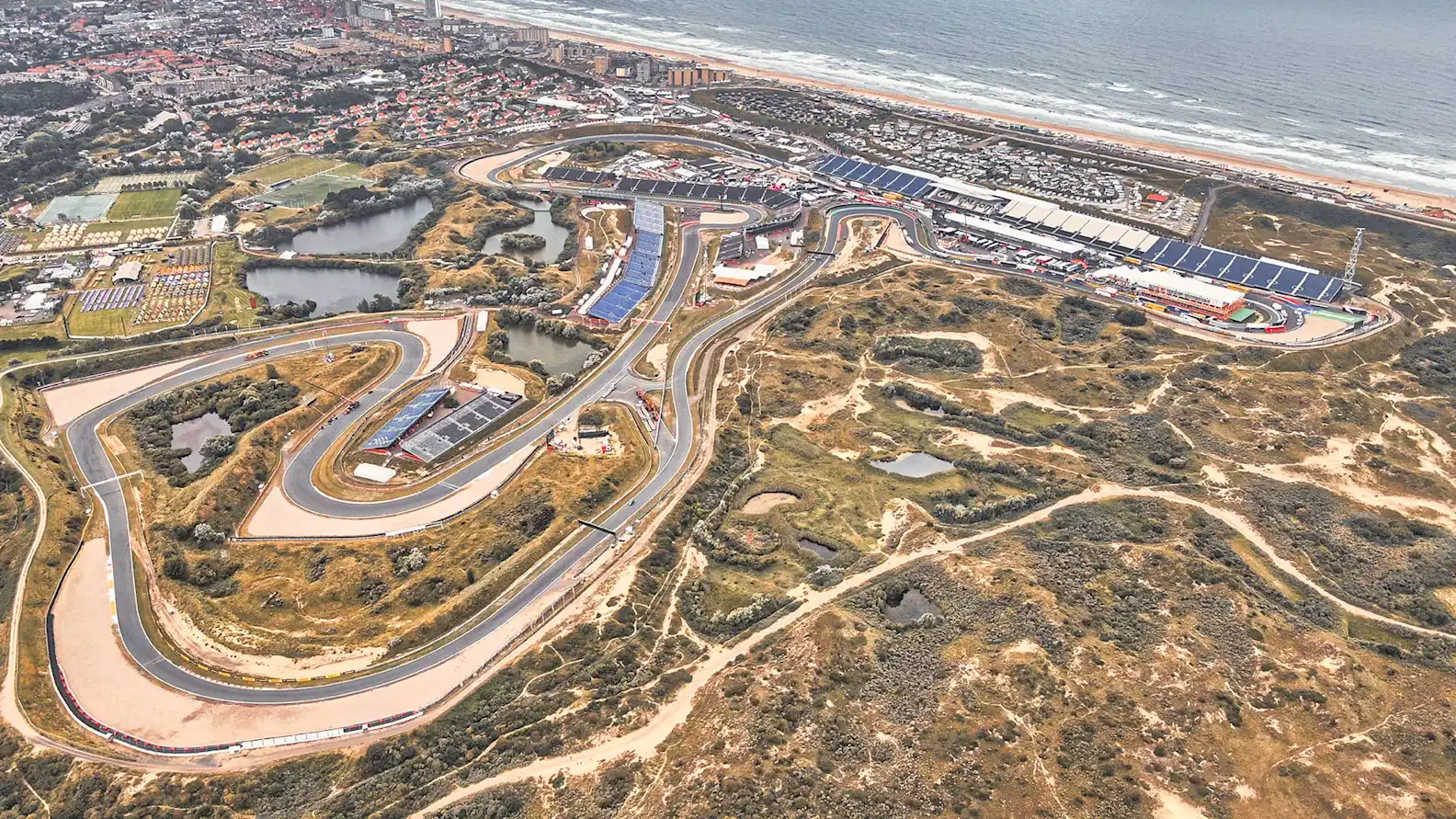 Aerial view of Circuit Zandvoort, Netherlands, host of the final Dutch Grand Prix in Formula 1