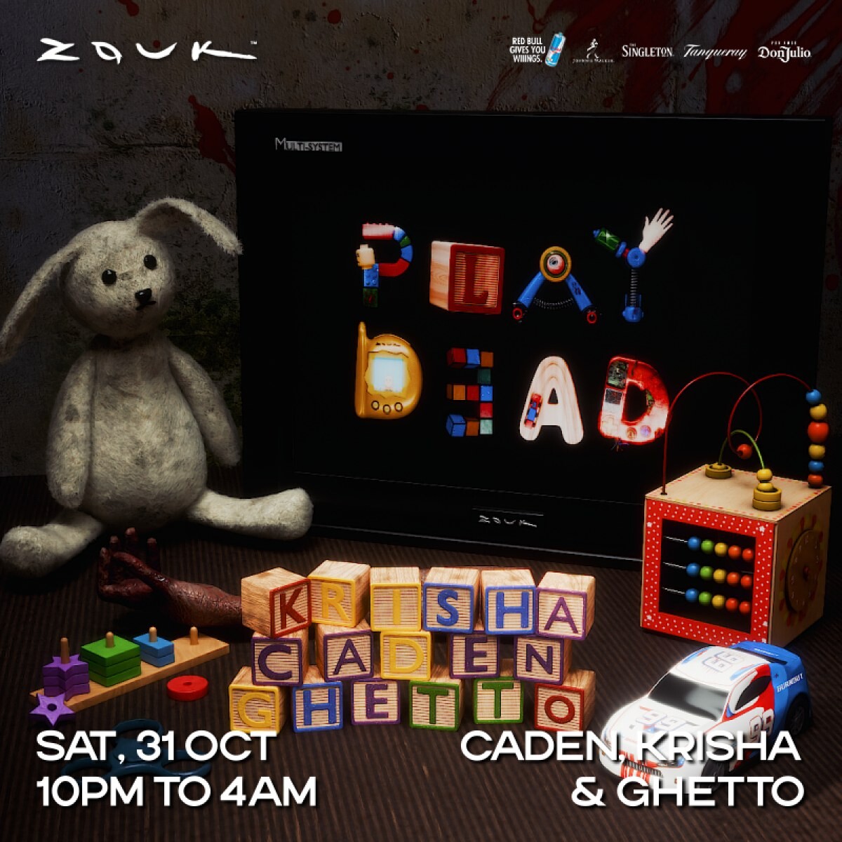 Zouk PLAY DEAD Halloween 2026 event artwork